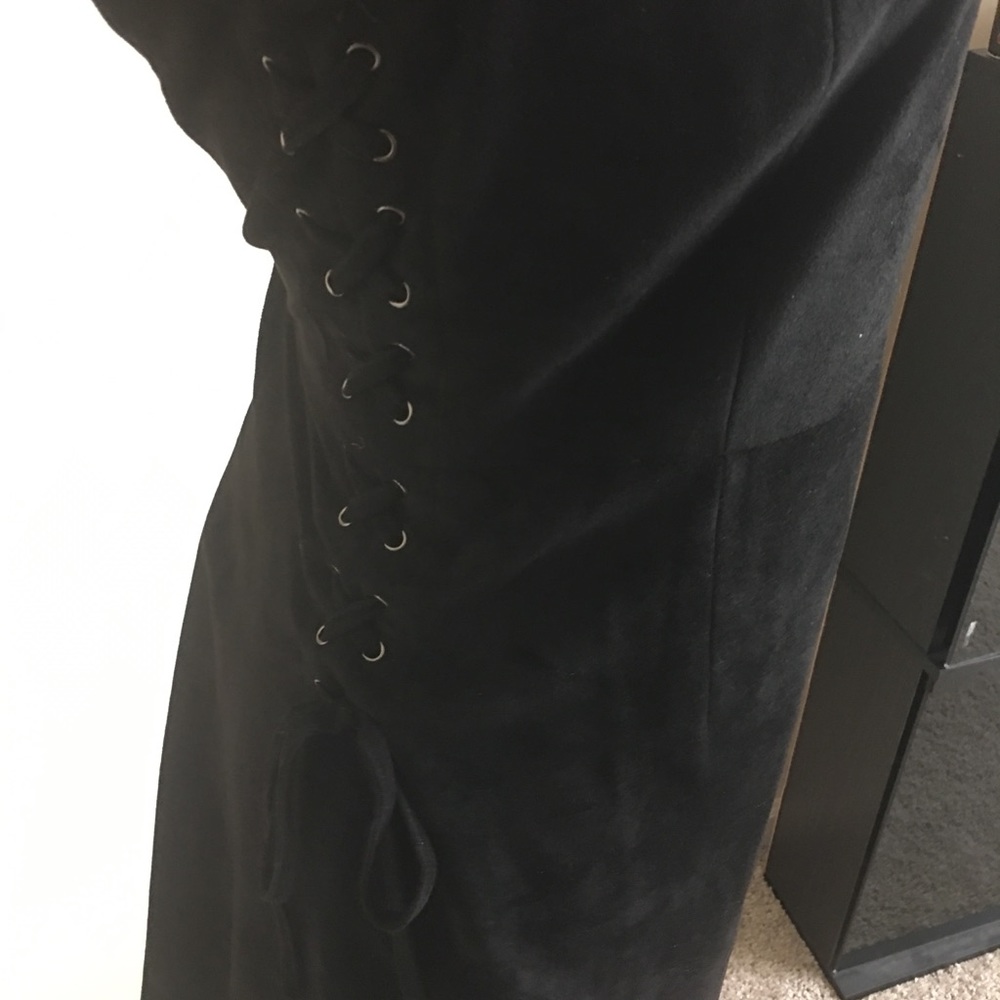 Miss Me Suede Dress Modern Fit W/ Side Ties View 2